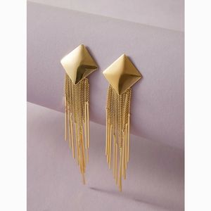 Geometric Tassel Drop Vintage Statement Earrings